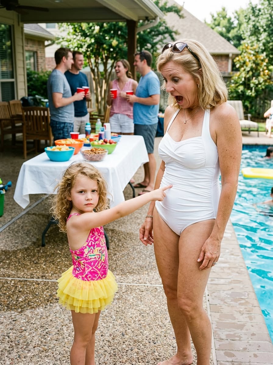 The Little Girl Pointed at Her Swimsuit—Then Her Father Turned Pale.