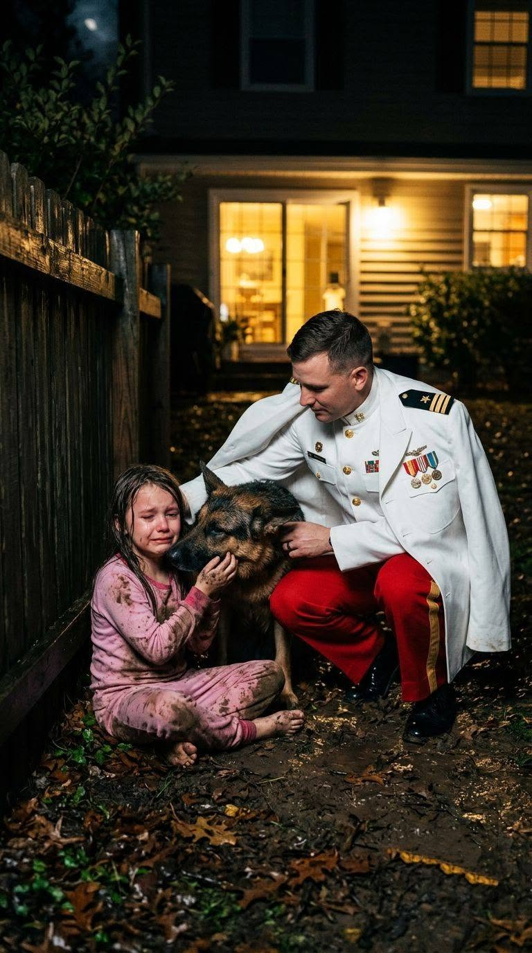 I dropped into the freezing mud beside my five-year-old daughter, but Lily recoiled against the fence while Buster stood protectively over her.