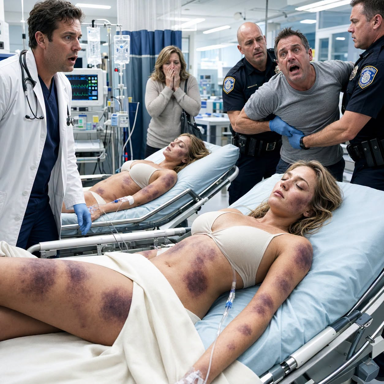My stepfather carried my twin sister and me into the emergency room after beating us unconscious.