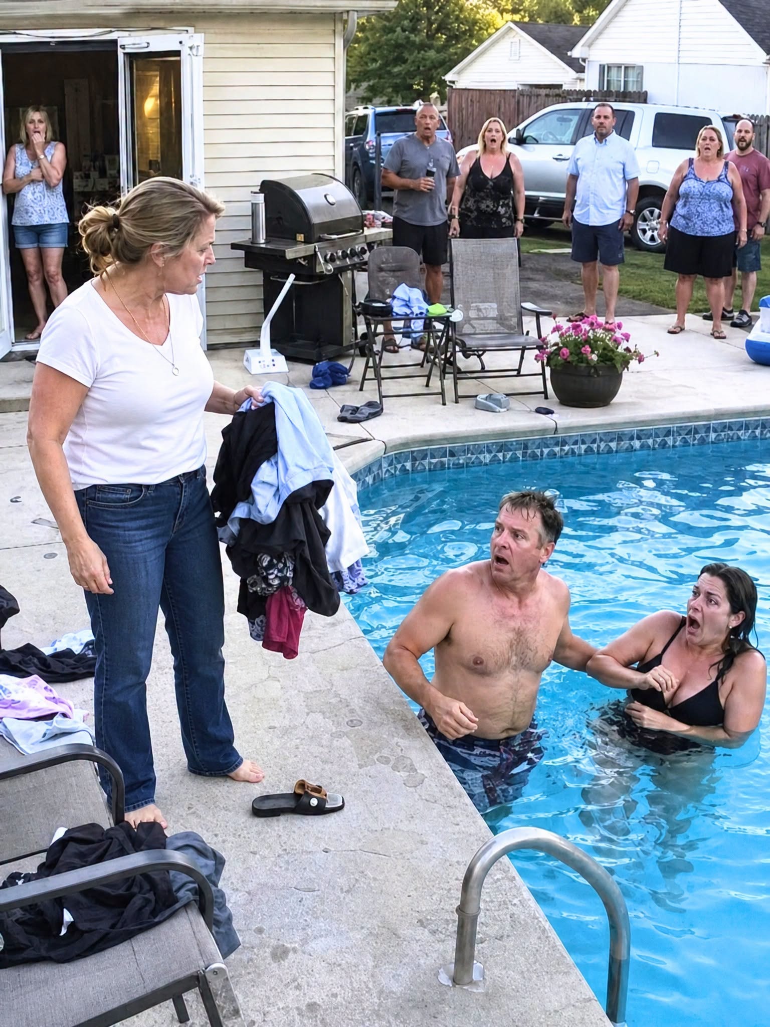 At 5:42 p.m., Marissa walked into her backyard and found her husband in their $18,000 pool with Vanessa—the neighbor who stopped by every Tuesday to “borrow sugar.”
