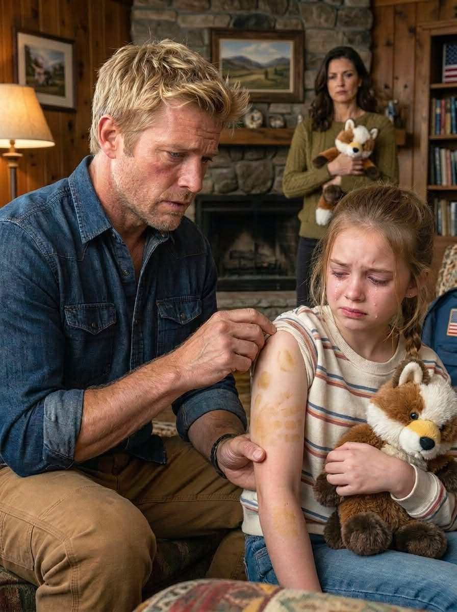 The moment I lifted my seven-year-old stepdaughter’s sleeve, I saw five dark bruises shaped like an adult hand.