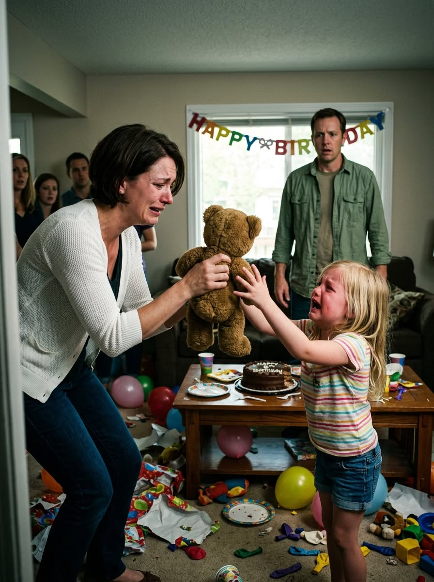 My in-laws mailed my six-year-old daughter a brown teddy bear for her birthday.