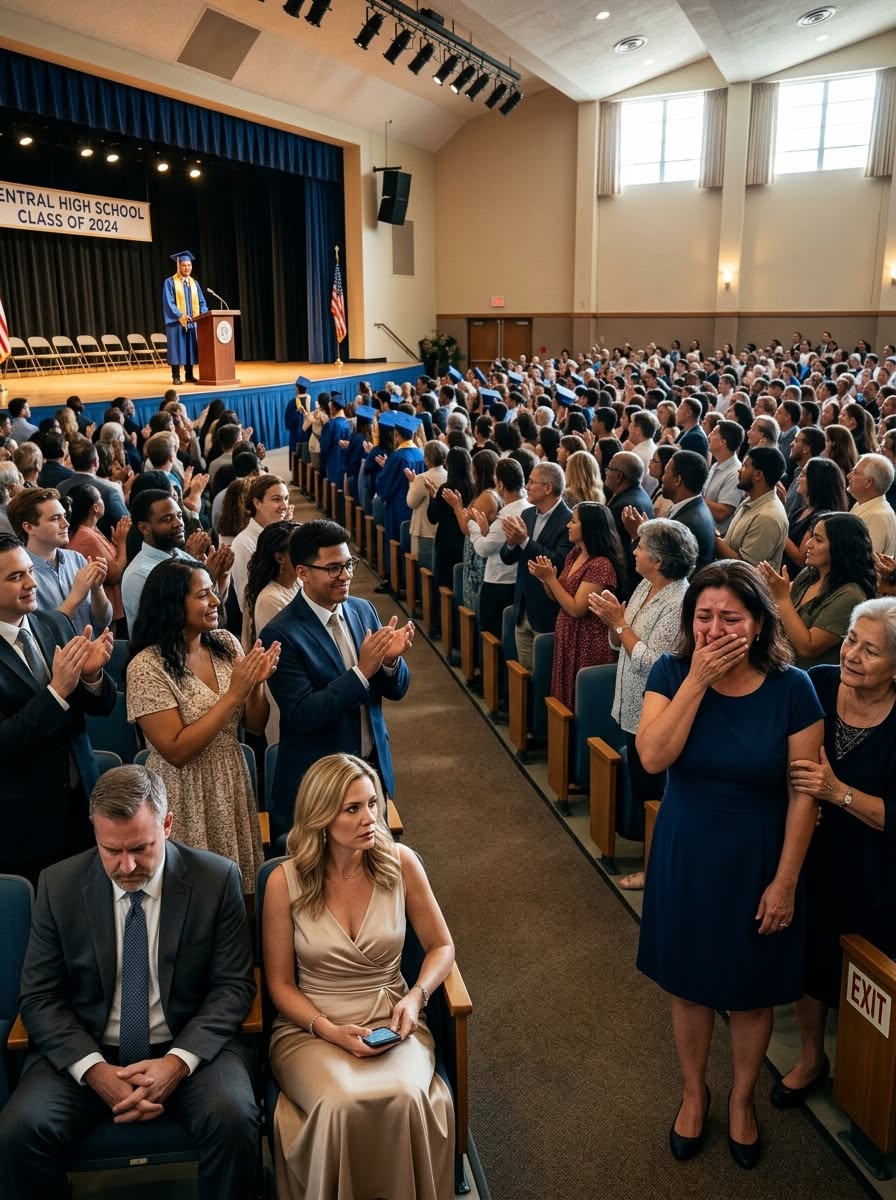 My Ex-Husband’s New Wife Forced Me to Stand in Back at Graduation—Then My Son Put Down His Speech and Exposed Her
