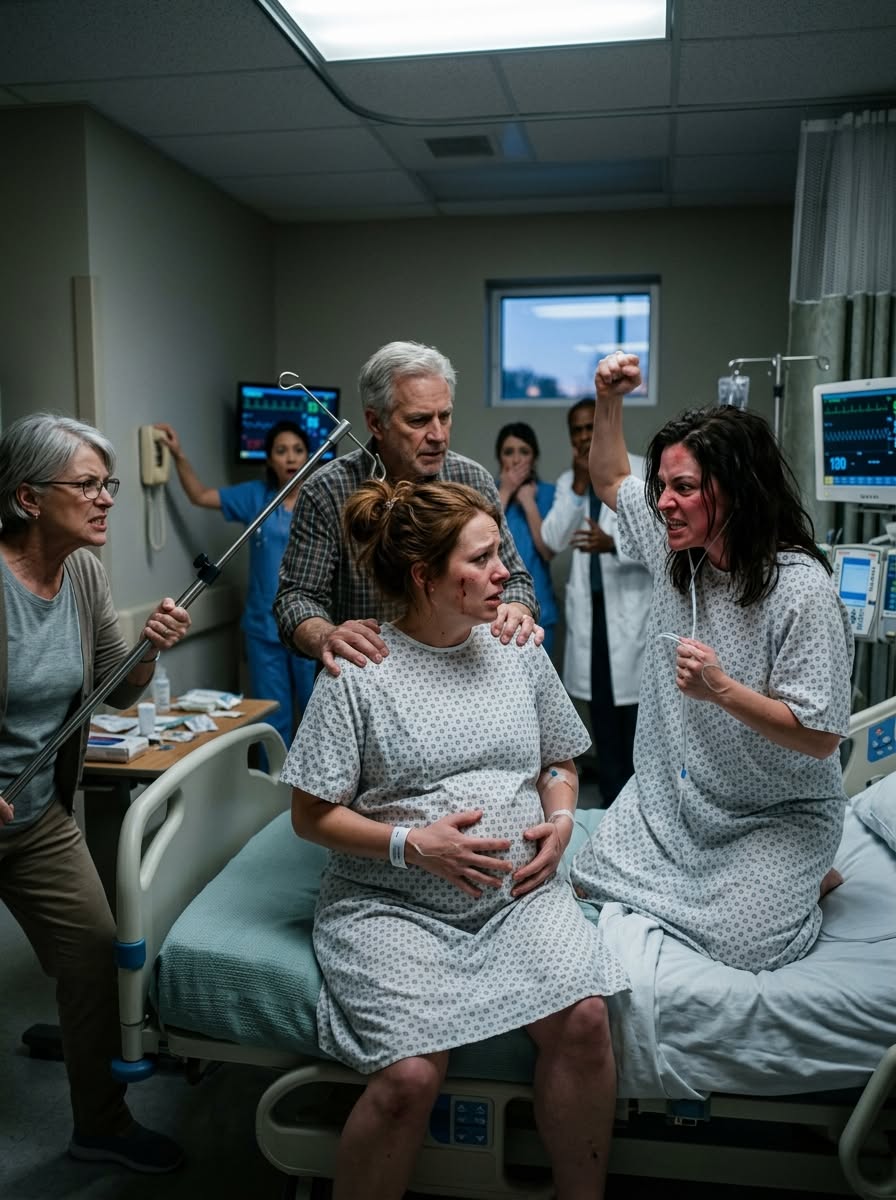 My Sister Framed Me in Her Hospital Room—Then My Mother Swung an IV Stand at My Pregnant Belly