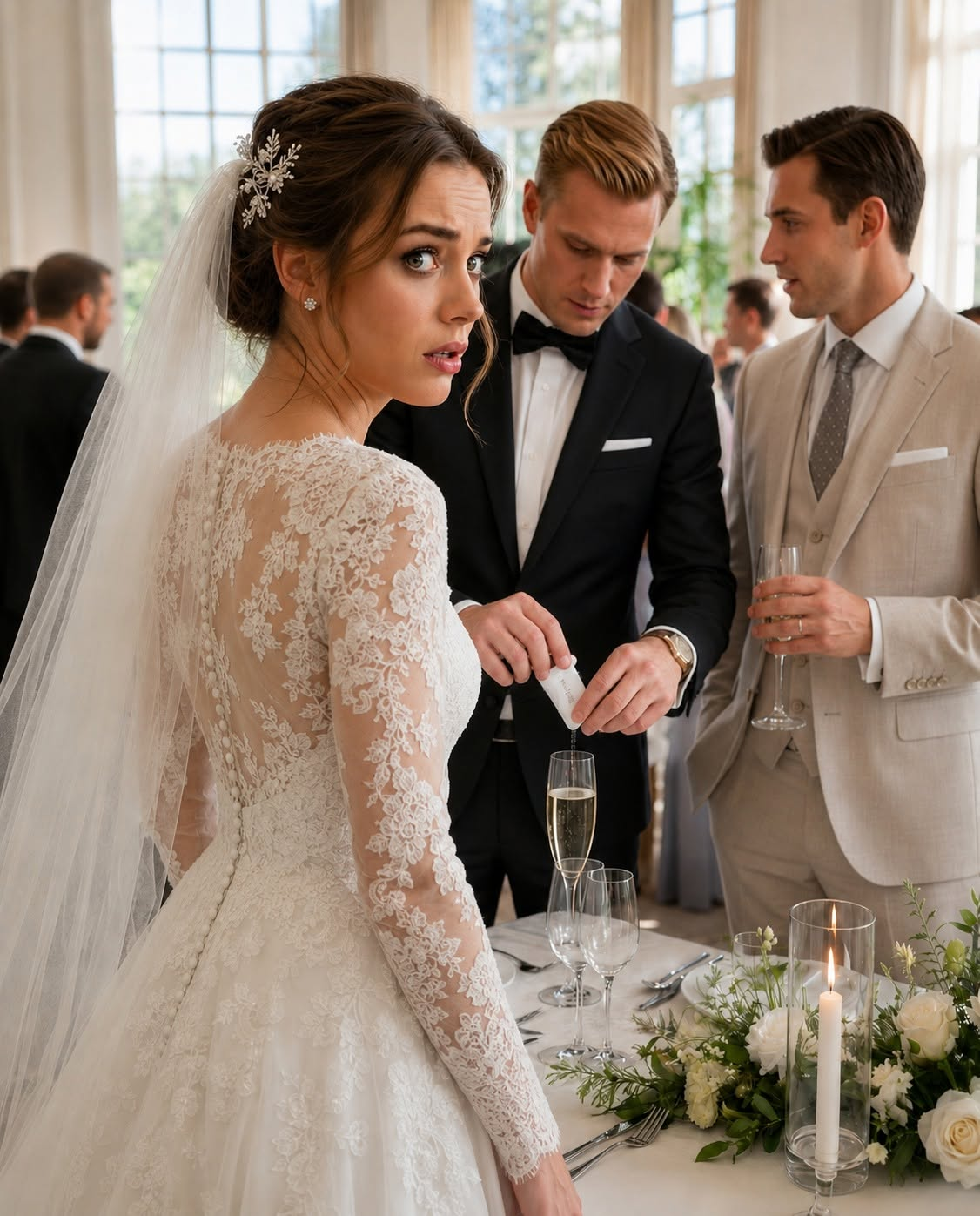 At my wedding, I saw my brother tear open a tiny packet and empty it into my champagne.