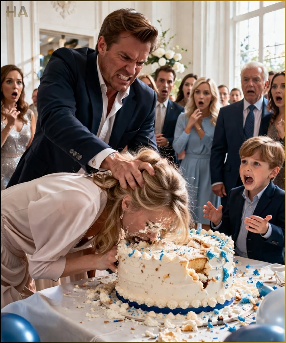 Daniel’s fist tightened in my hair before he drove my face into our son’s blue dinosaur cake.