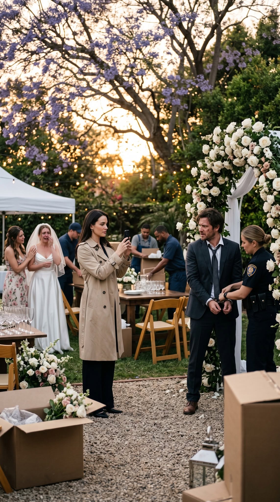 Wendy came home two days early and found her backyard transformed into a wedding venue.