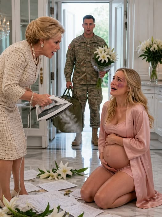 At eight months pregnant, I was on my knees while my mother-in-law held a steaming iron inches from my belly.
