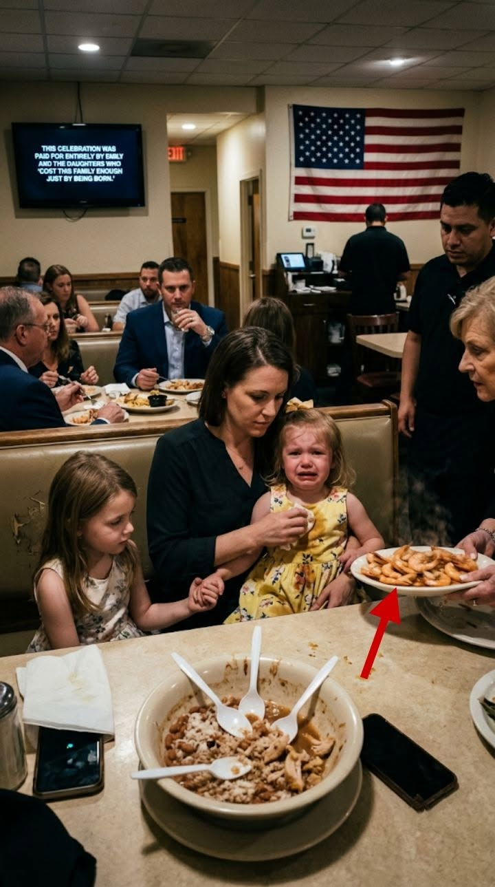 Jessica tore the shrimp platter away from Olivia and slammed a bowl of cold leftovers in front of my daughters.