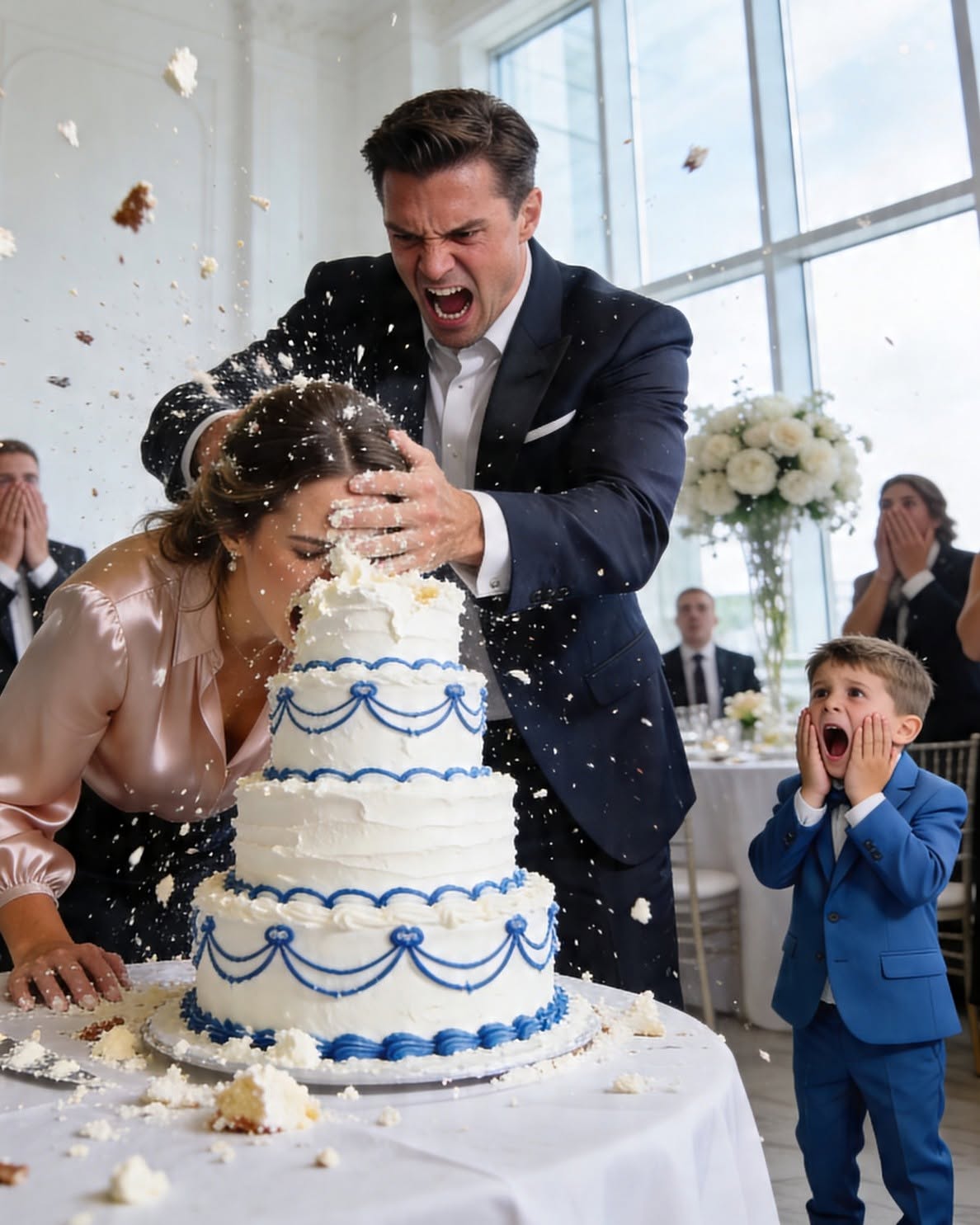 Darius’s hand closed around the back of my head before I understood that my own birthday cake had become a weapon.