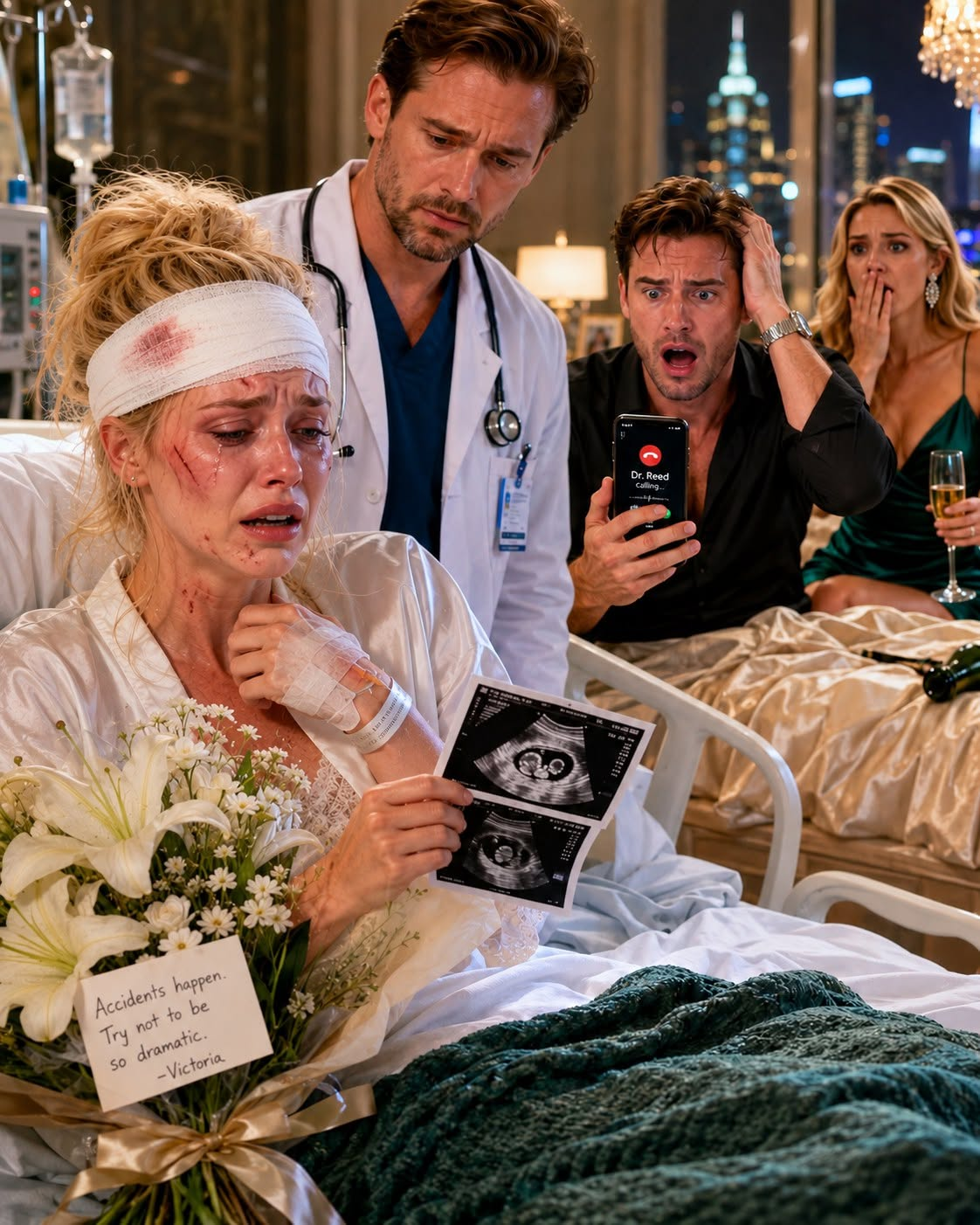 He brought his mistress to my hospital room thinking I was broken, but the phone call in his hand was about to prove he had already lost the wife, the child, and the empire he thought was his.