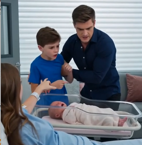 Eli planted himself between Luke and the bassinet...
