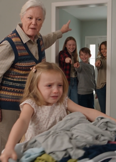 My five-year-old staggered beneath it while Margaret pointed toward the front door.