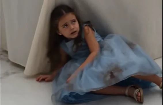 "Marcella violently slaps Vivia across the face beside the wedding table. Vivia’s head snaps sideways, she loses her balance, and crashes onto the marble floor while clutching the old dress against her chest.