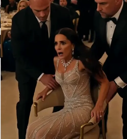 Celina violently shoves Nora away from a large painting after the maid hears a faint child crying behind the wall. Nora stumbles into a serving table as tiny fingers appear through a narrow hidden vent.