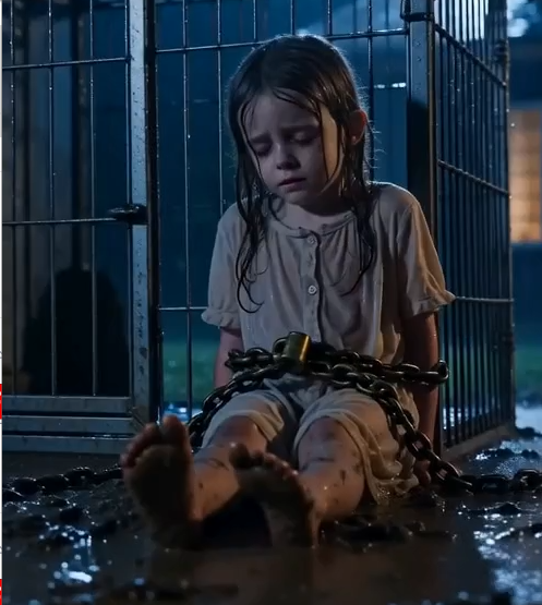 Rain hammered the kennel roof when I saw my daughter chained beside it.