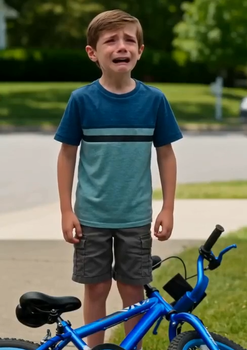 Richard slammed Ethan’s blue bicycle onto the driveway one final time.
