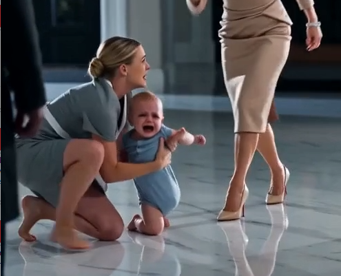 Serena was dragging two-year-old Ethan across the marble floor by one arm when I ran into the foyer.