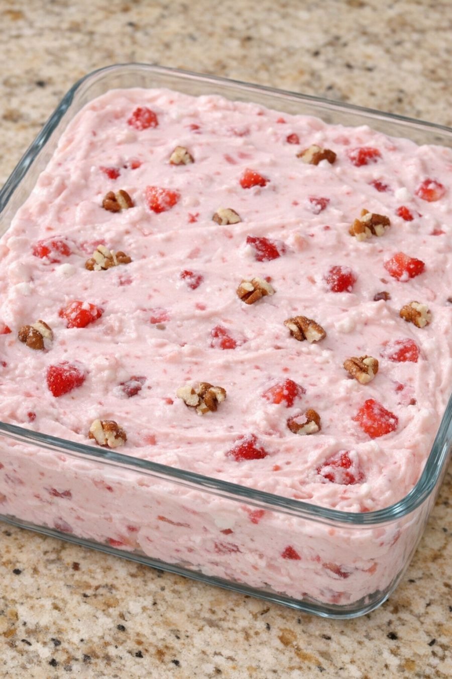 Mother-in-law Sue insists this 4 ingredient treat is a salad but we all know it is the best dessert on the table. The pan is practically licked clean every time.