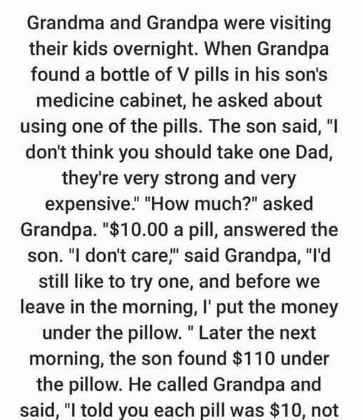 Grandma and Grandpa were visiting their kids overnight.