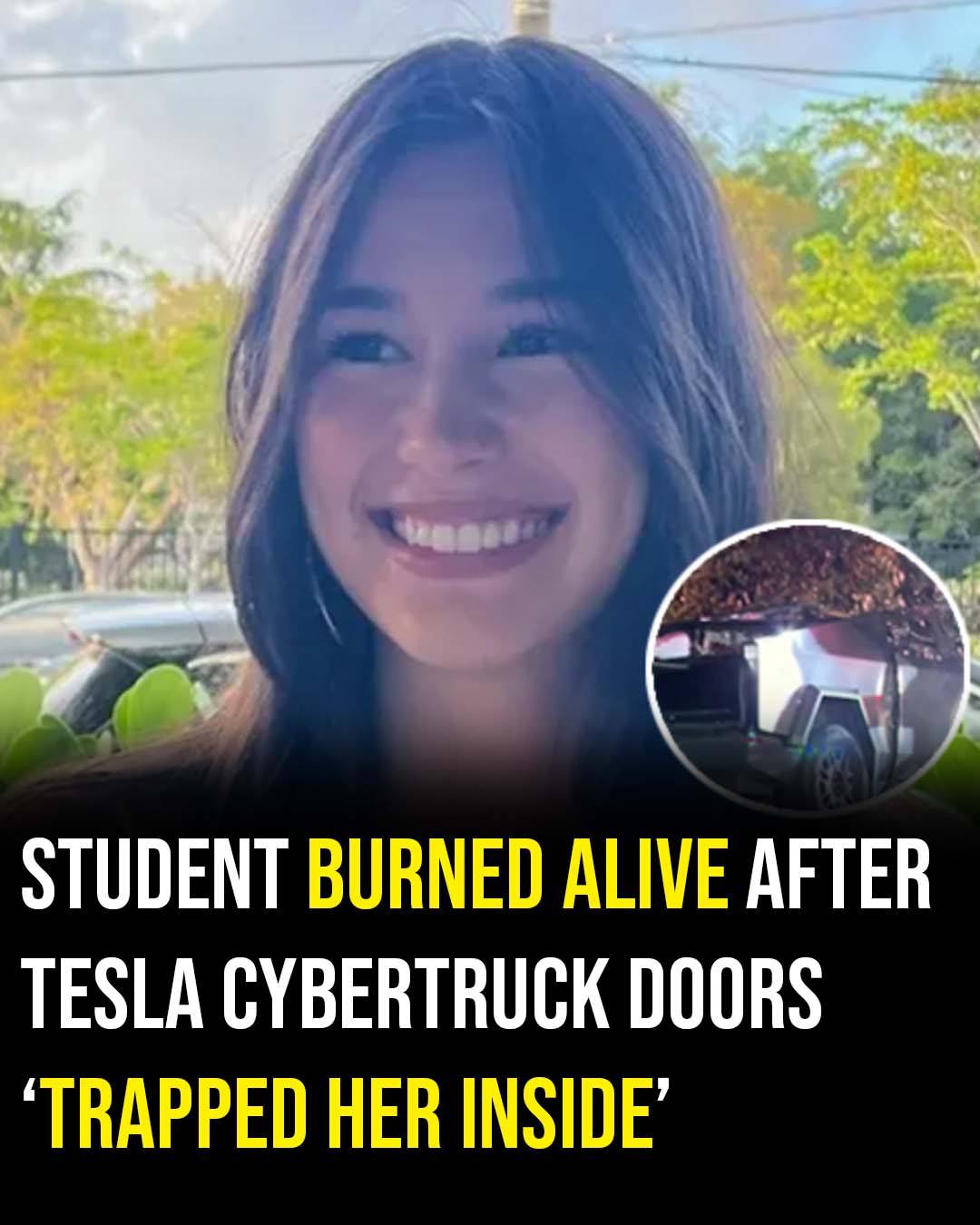 Student ‘burned alive’ after being trapped by her Tesla