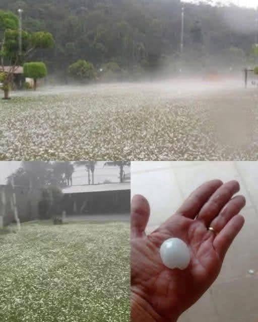 Giant hail recorded Tuesday evening in the town of… See more