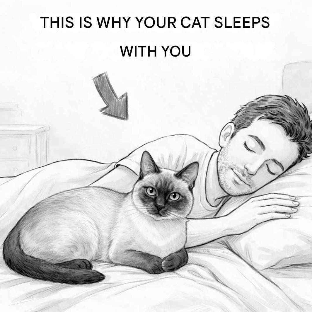If your cat sleeps with you every night, here’s what it could mean. Read more in the first comment⬇️⬇️