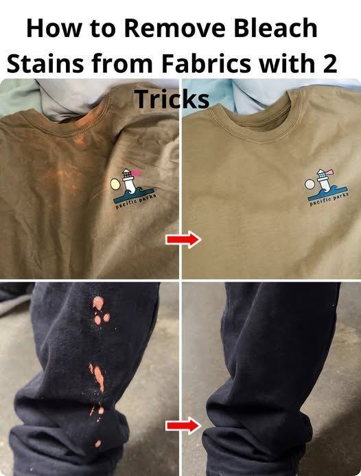 How to Remove Bleach Stains from Fabrics with 2 Tricks