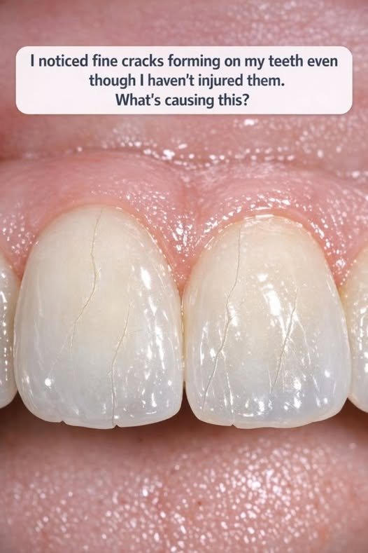 I noticed fine cracks forming on my teeth even though I haven’t injured them. What’s causing this?