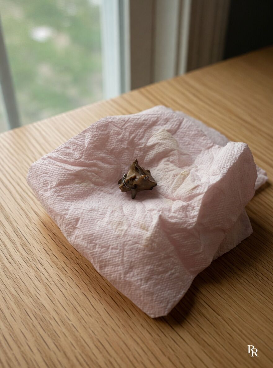 My Sister Brought Home a Strange Object She Found on the Floor of Her Store and Thought It Was a Tiny Bone — but After Hours of Fear, Wild Theories, and Internet Searches That Sent Us Spiraling Into Panic, One Tiny Metallic Detail Finally Revealed the Truth Behind the Creepy Little Discovery Sitting in the Palm of My Hand