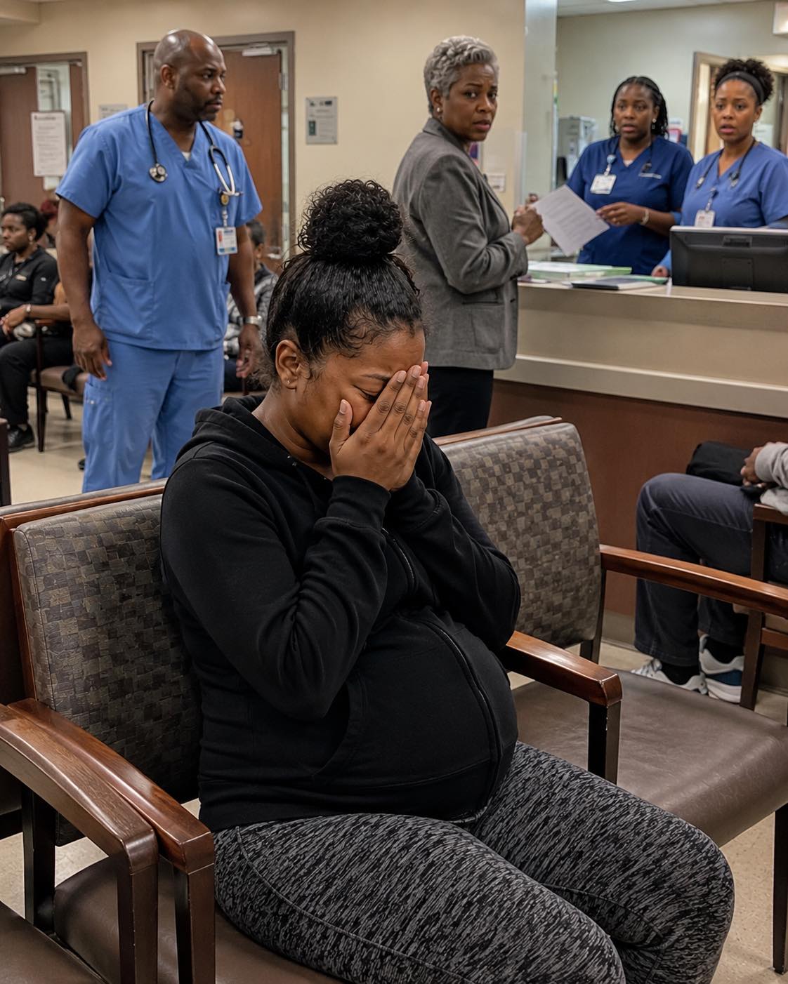 I was hunched over in the waiting room, clutching my stomach and pleading, “Please—something is wrong,” while my mother-in-law calmly told the receptionist, “She exaggerates everything.” Because I didn’t have the “proper” family member beside me, they kept sending me back to the chairs. By the time a doctor finally checked me, the quiet monitor told the whole story—and even as I collapsed, my husband’s family murmured, “See? She was never strong enough to carry a baby.”