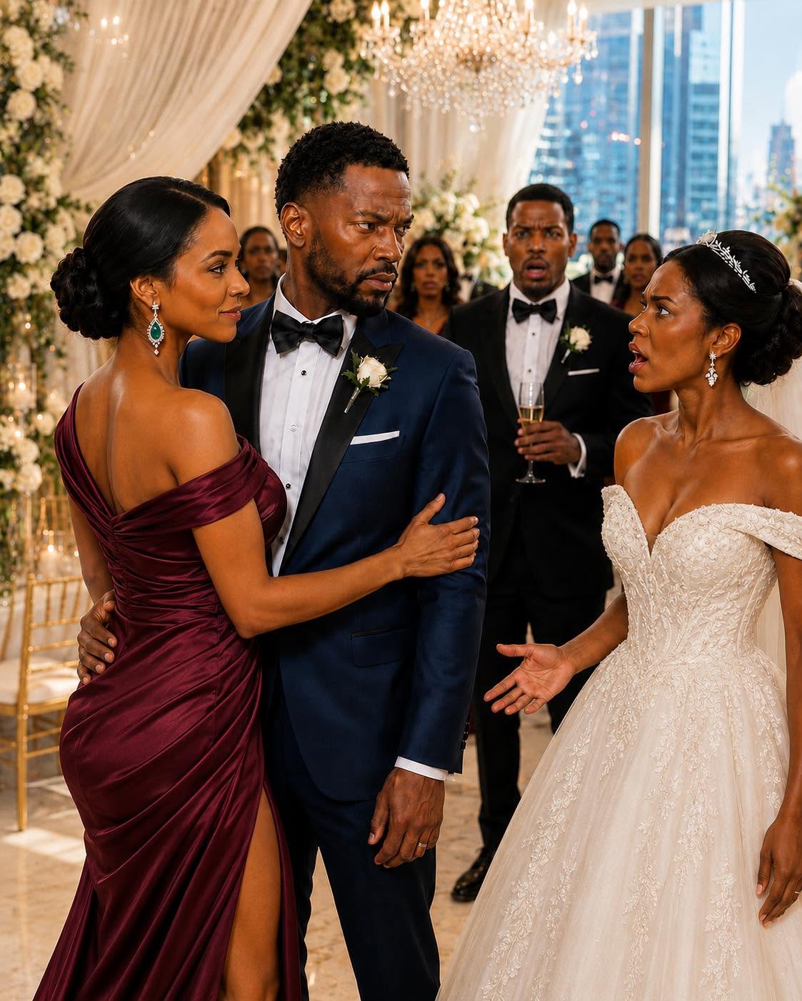 My ex-husband invited me to his wedding to see me alone, so I hired an actor as a date… but when the bride saw him with me, her face turned colorless.