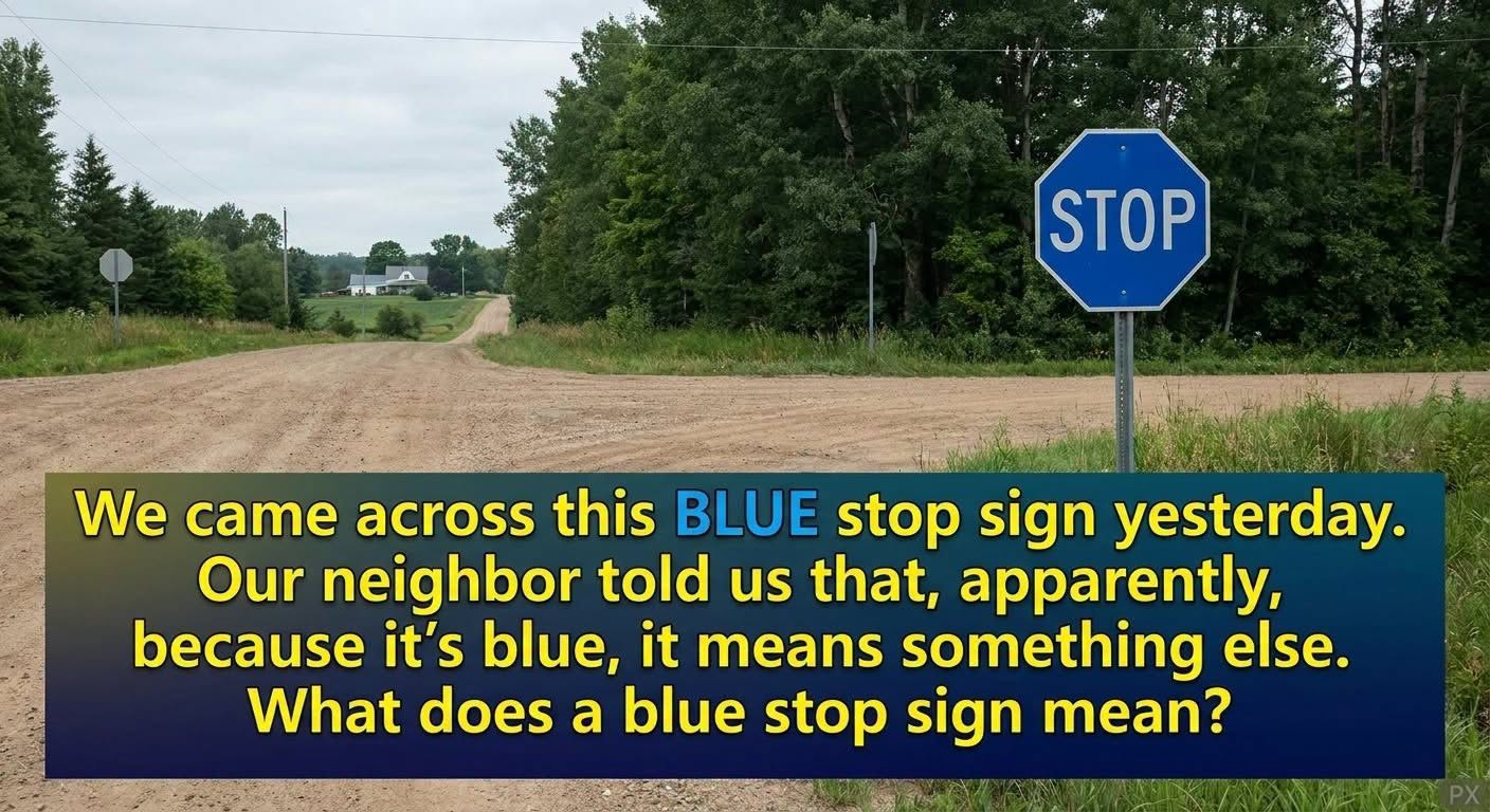 This is The Meaning Behind a Blue Stop Sign