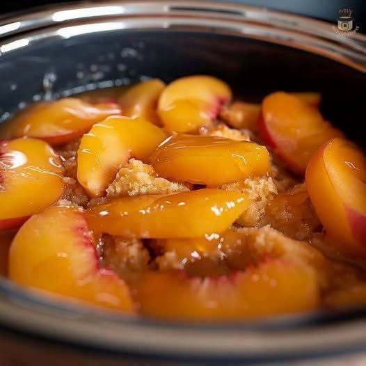 I never saw a dessert as simple as this. Dump, cook, serve. It sounds almost lazy. Full recipe