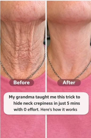 My grandma taught me this trick to hide neck crepiness in just 5 mins with 0 effort. Here’s how it works