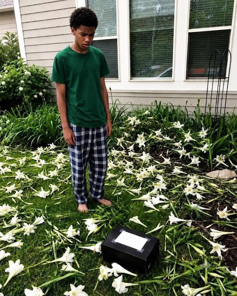 MY SURVIVING TWIN SON PLANTED LILIES EVERY YEAR FOR THE SISTER WE BURIED—ON THEIR 15TH BIRTHDAY, SOMEONE DESTROYED HER GARDEN AND LEFT A BLACK BOX THAT PROVED SHE WAS ALIVE