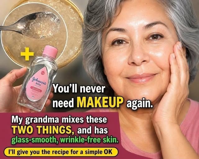 My grandma mixes these 2 ingredients every night… Her skin still looks 30.se more….