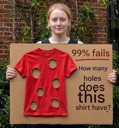 99% of people are wrong… How many holes does this shirt really have?