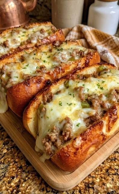Cheesy Beef Hot Dog Buns