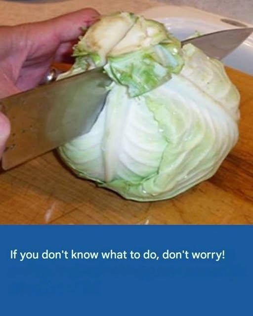 He cuts cabbage and makes the most delicious, quick dinner in the world!
