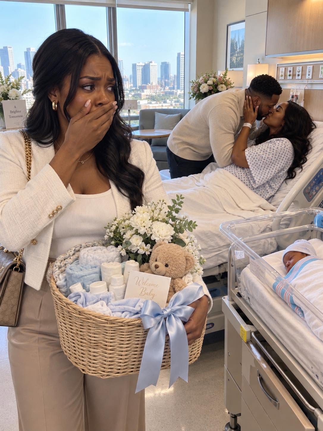 I brought a gift basket to the hospital and heard my husband tell my sister that their son would carry his name — and that I would be paying for it without ever knowing.