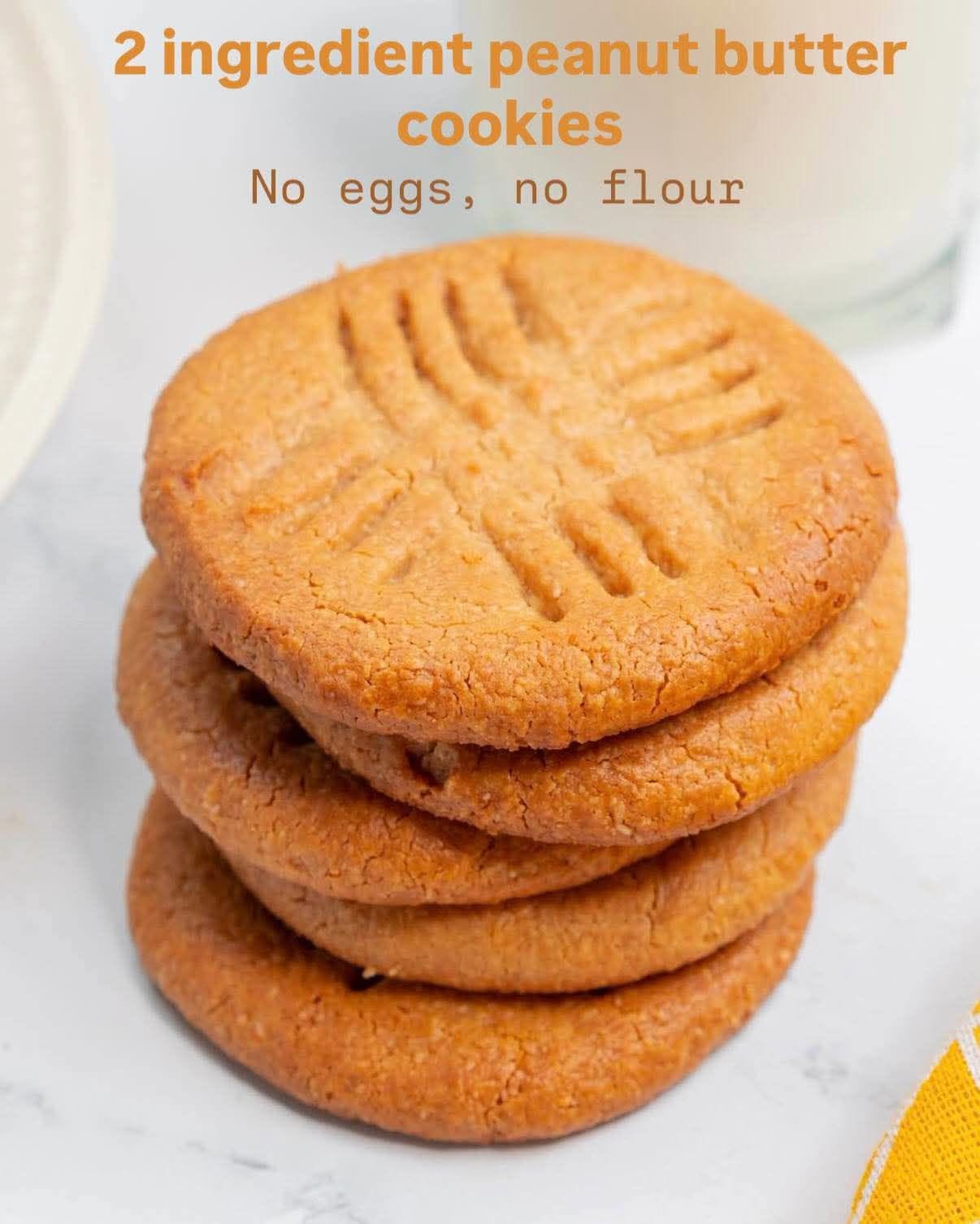 2 Ingredient Peanut Butter Cookies