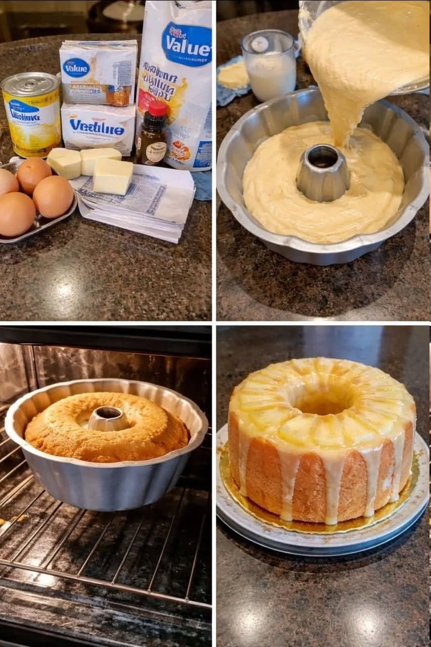 Pineapple Cream Cheese Pound Cake with Pineapple Glaze – Moist Tropical Southern Pound Cake