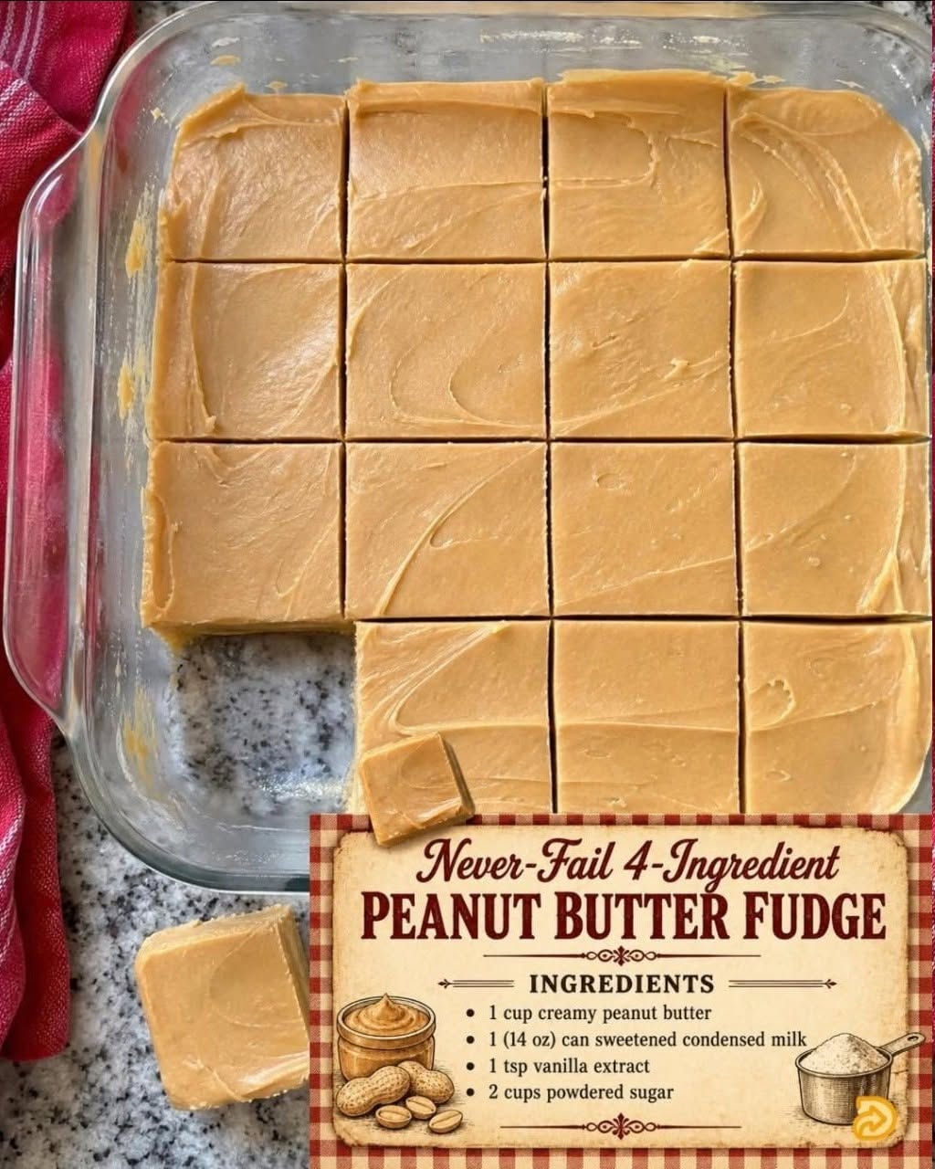 Never-Fail 4-Ingredient Creamy Peanut Butter Fudge