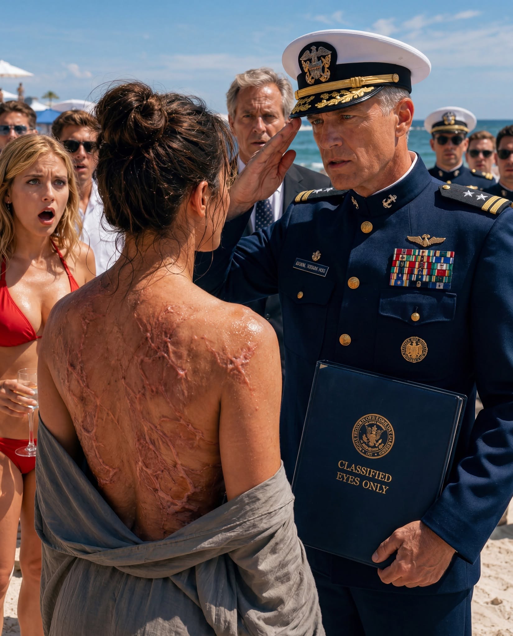 "Her Sister Tore Open Her Sleeve to Shame Her Scar — Then a Retired Navy SEAL Dropped His Spatula and Saluted