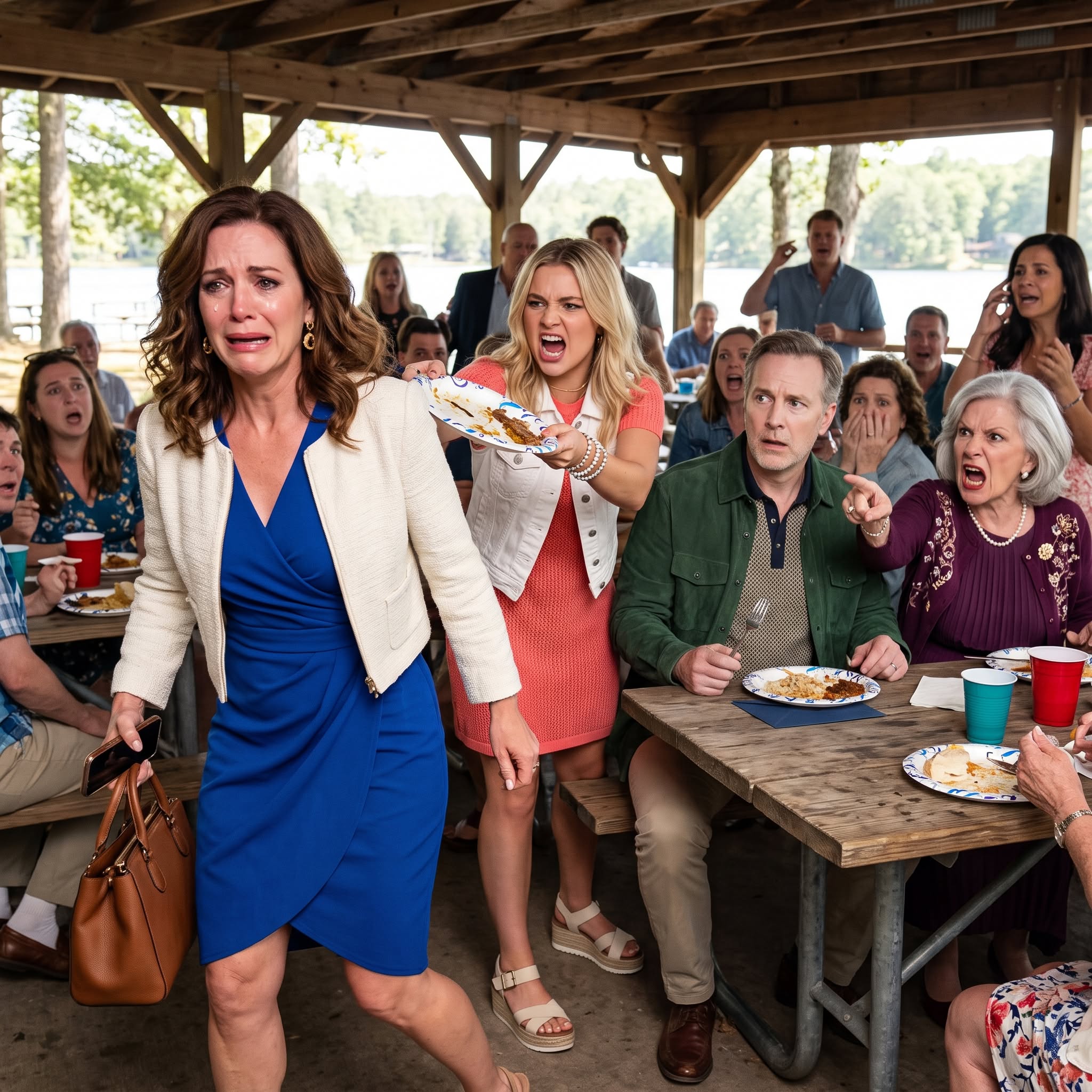 At my husband’s family reunion, my stepdaughter shoved a paper plate at me and said, “The help eats in the kitchen.” Everyone laughed. - Full Story