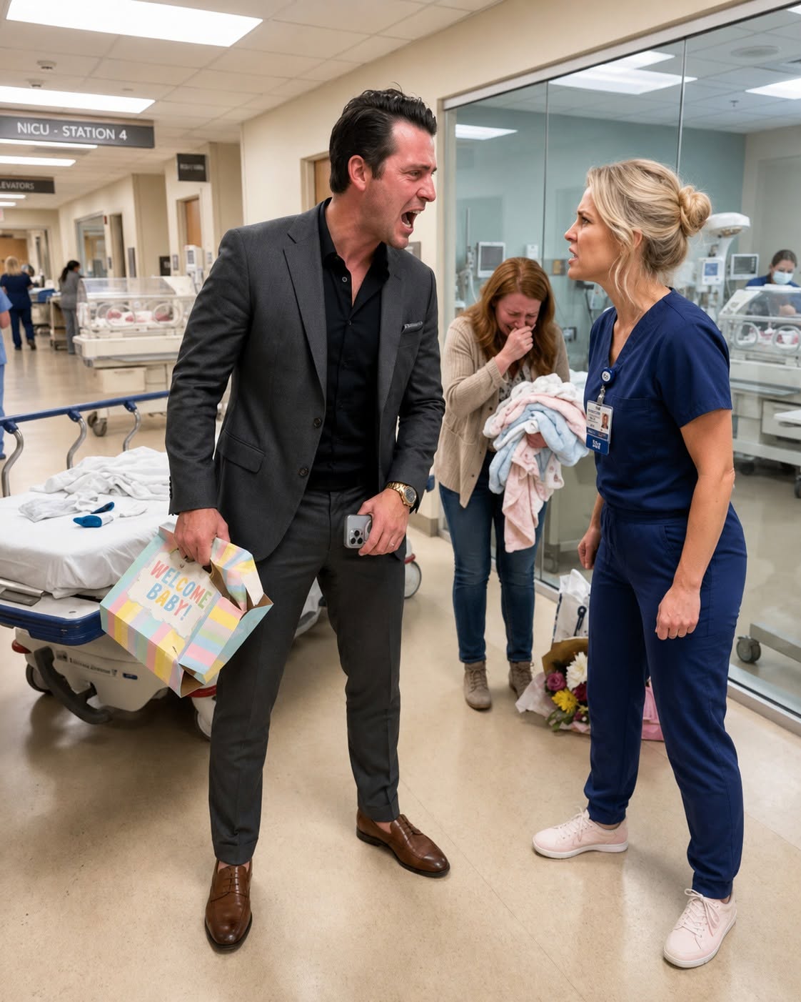 Ble:ed:ing And Terrified, A Wife Signs The Emergency C-Section Papers To Save Her Unborn Triplets While Her Cruel Husband Turns Off His Phone To Cut Cake With His First Love.