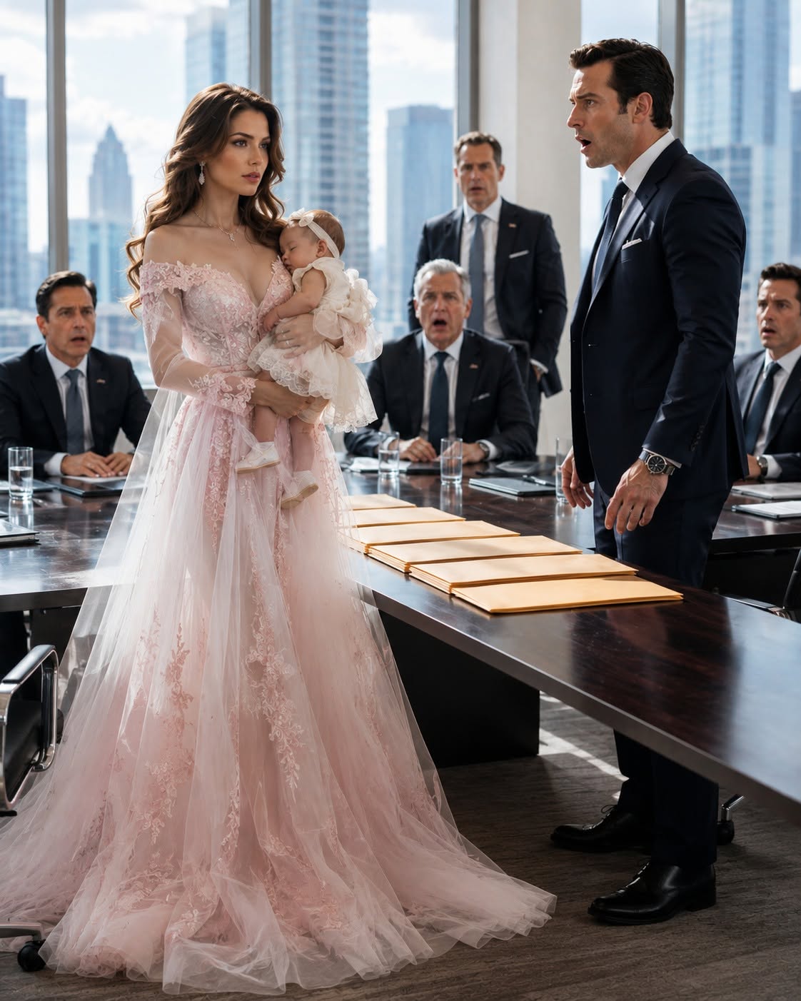 My Billionaire Husband Confidently Walked Into A Boardroom Expecting To Sign Divorce Papers, Only To Freeze When I Walked In Carrying Our Five-Month-Old Daughter He'd Never Known Existed.
