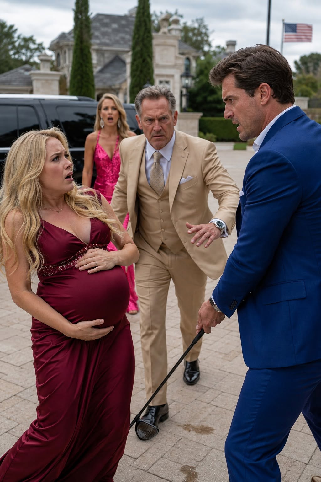 "He Raised a Golf Club Over His Pregnant Wife—But the Quiet Call She Made Before the First Blow Brought Her CEO Father and the Entire City to a Standstill