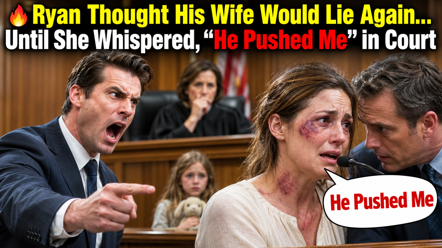 Ryan Thought His Wife Would Lie Again… Until She Whispered, “He Pushed Me” in Court